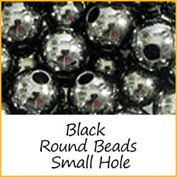 Black Round Beads Small Hole