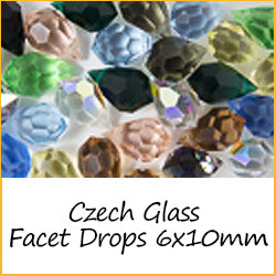 Czech Glass Facet Drops 6x10mm