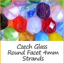 Czech Glass Round Facet 4mm Strands