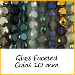 Glass Faceted Coins 10 mm