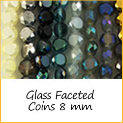 Glass Faceted Coins 8 mm