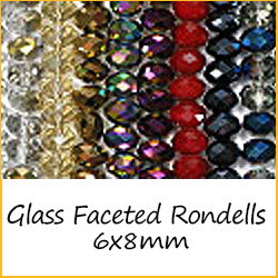 Glass Faceted Rondells 6x8mm