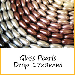 Glass Pearls Drop 17x8mm