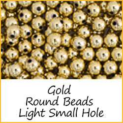 Gold Round Beads Light Weight Small Hole