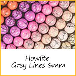 Howlite Grey Lines 6mm