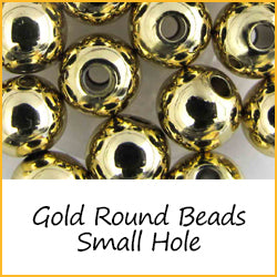 Gold Round Beads Small Hole