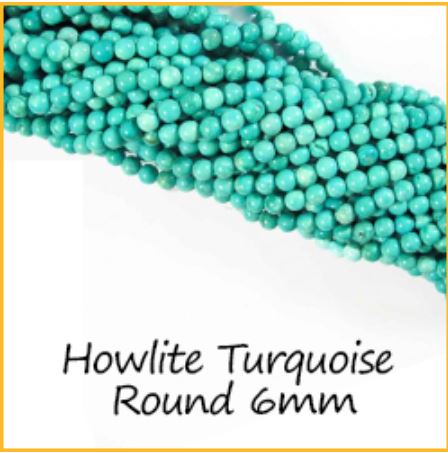 Howlite Turquoise Round 6mm