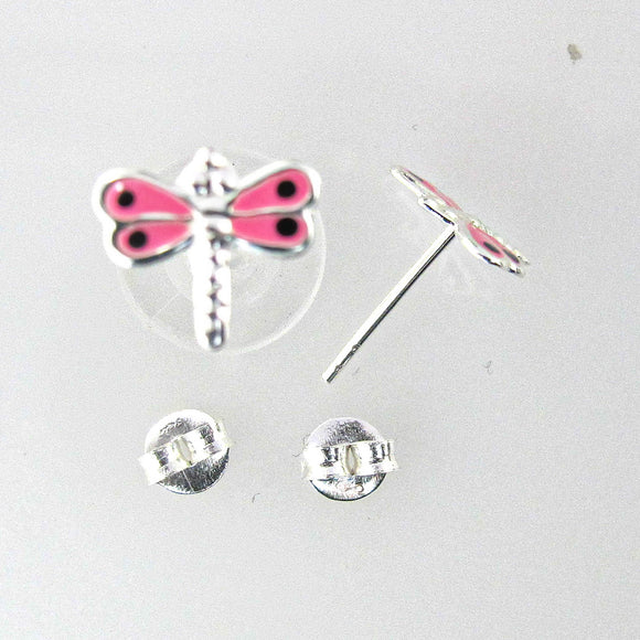 Sterling sil 12mm D/fly pink 2pcs NFD