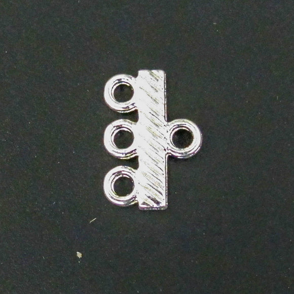 Metal 14mm 3 row end bar NF silver 6pcs