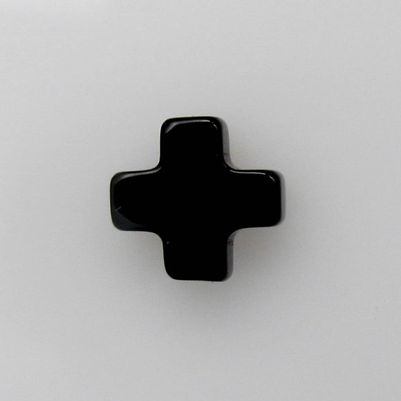 Semi Prec 8mm cross agate BLACK 6pcs