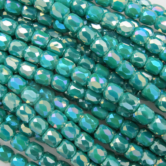 Cg 9x8mm faceted Teal AB 24pcs