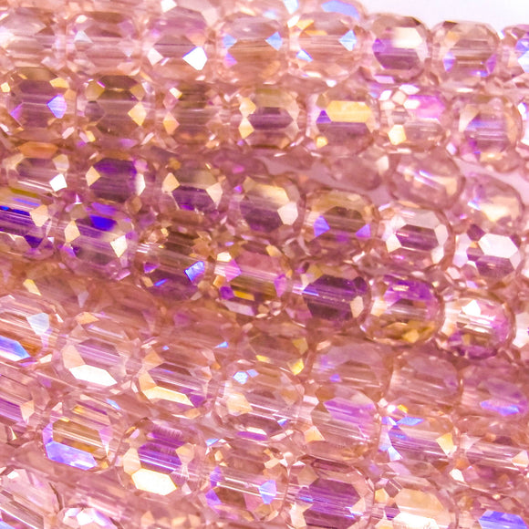 Cg 9x8mm faceted Pink AB 24pcs