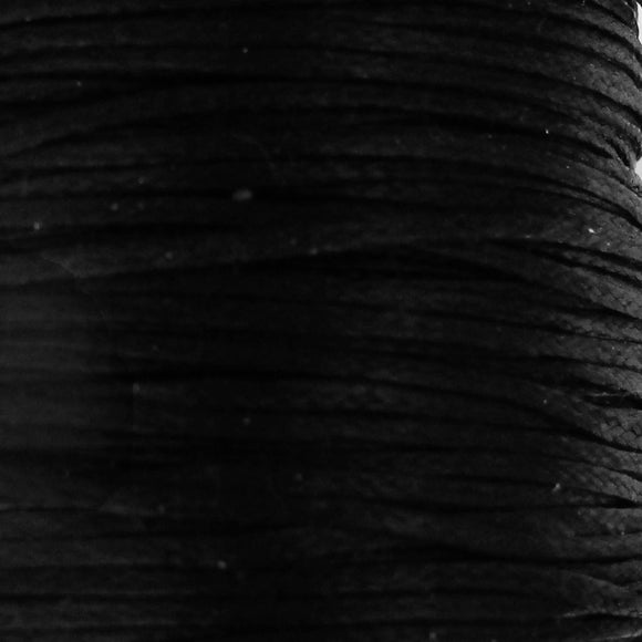 Waxed 2mm cord flat black 40metres
