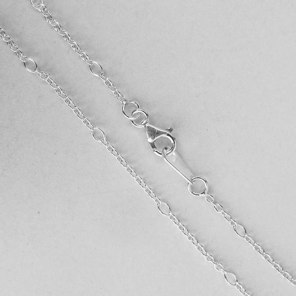 Sterling Silver 2x2mm Necklace 45cm