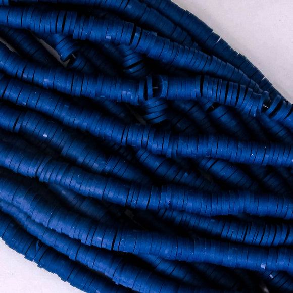Clay 6mm heishi DARK STEEL BLUE 40cm