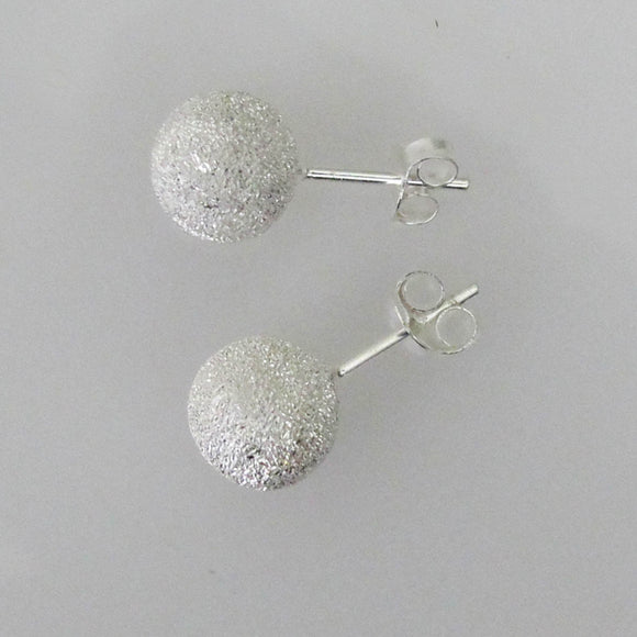 Sterling Sil 7mm ball stud Sparkle 2pcs