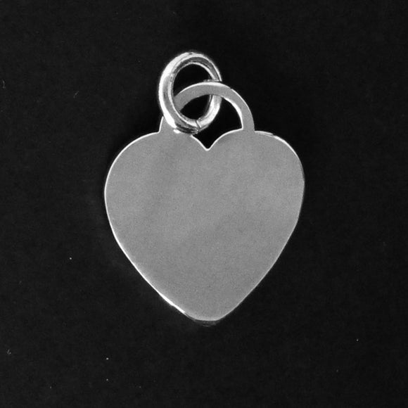 Sterling sil 15mm heart charm + ring 1pc