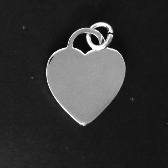 Sterling sil 17mm heart charm + ring 1pc