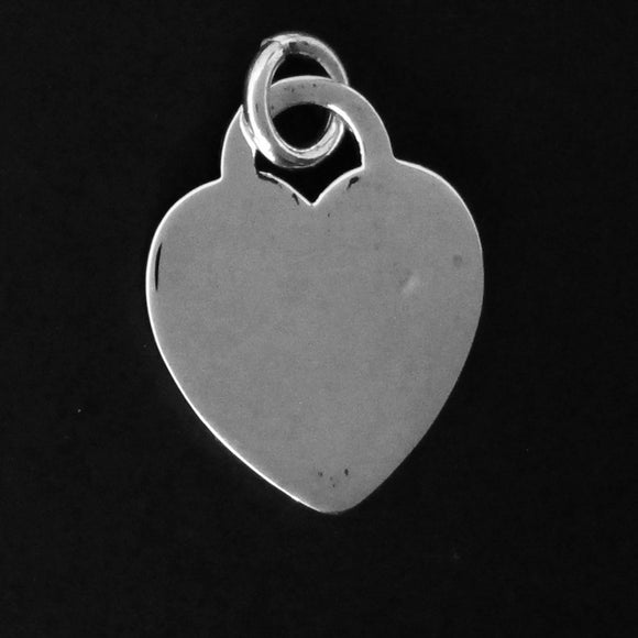 Sterling sil 20mm heart charm + ring 1pc