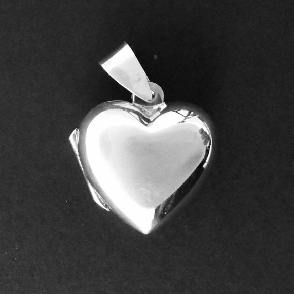 Sterling sil 20mm heart puffy locket 1pc