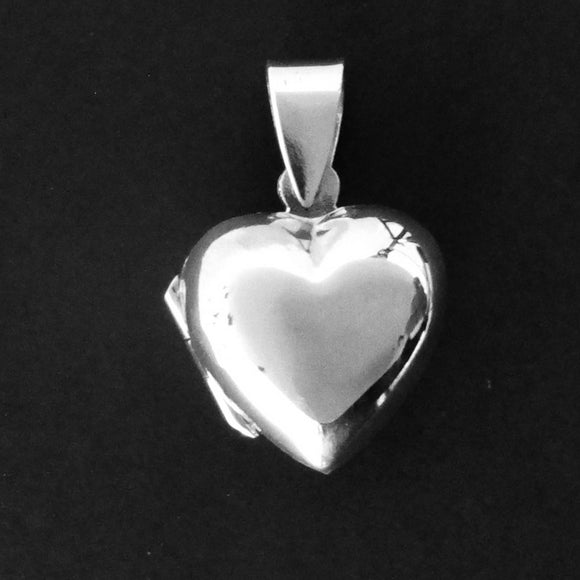 Sterling sil 16mm heart puffy locket 1pc