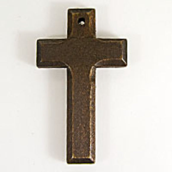 Wooden 65x38mm bevelled cross brown 3pc