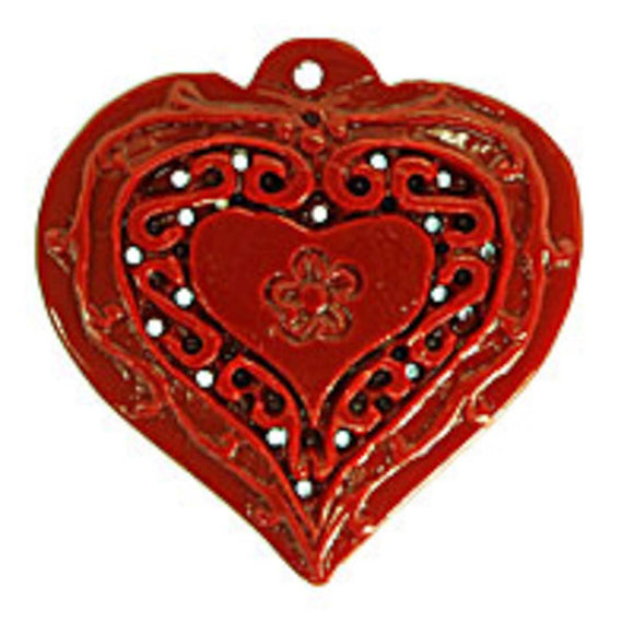 Rs 49x48mm heart pendant red 1pc