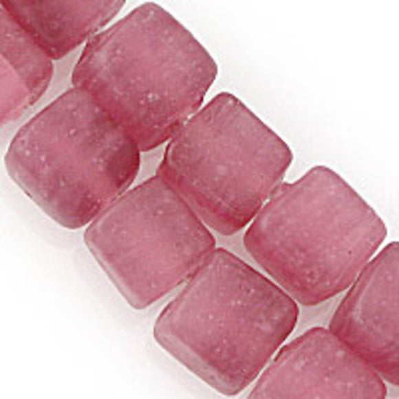 Ig 10mm cube opaq pink/white 18pcs
