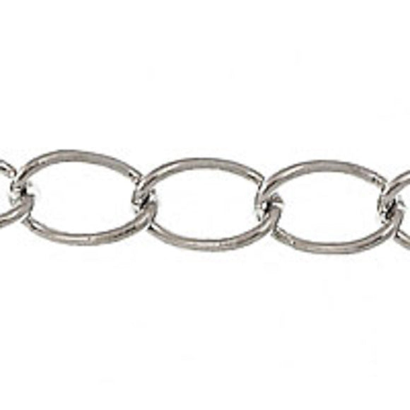 Metal chain 5x4.5mm curb link nkl 2mtr