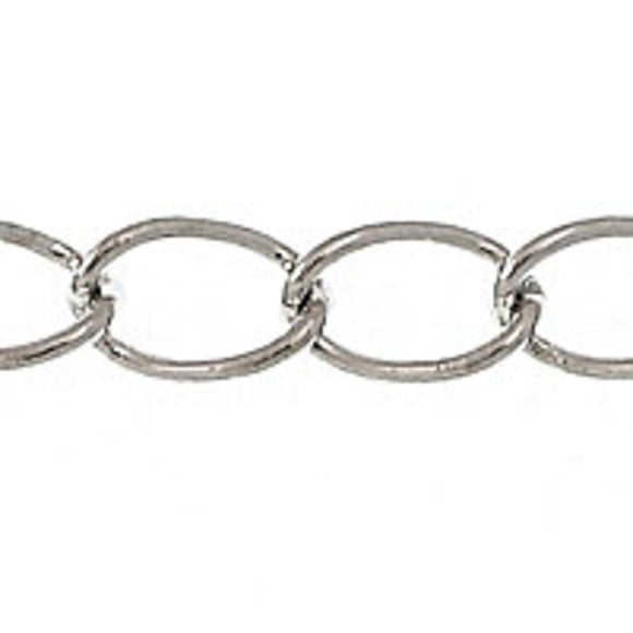 Metal chain 5x4.5mm curb link nkl 10mtr
