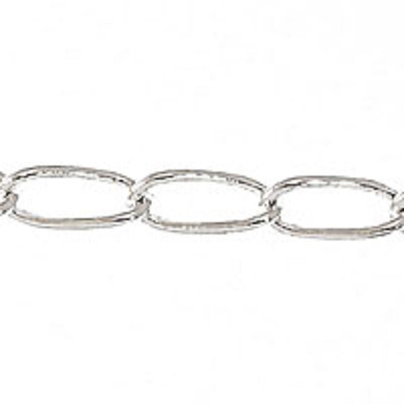 Metal chain 5x4.5mm curb link sil 10mtr