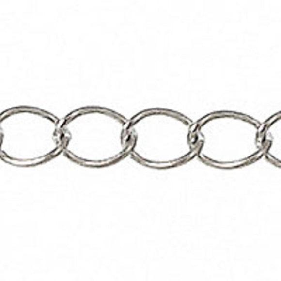 Metal chain 4x3mm curb link NKL 10mtr