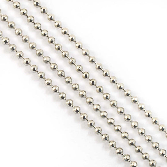 Metal chain 1.2mm faceted ball chain 3mt