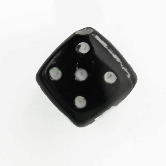 Plas 12mm cube dice white on black 14pcs