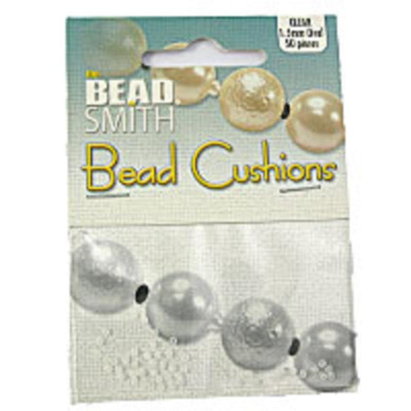 Bead cushions 1.5mm oval clear 50pcs