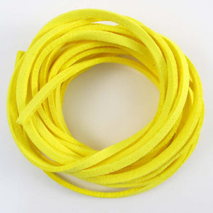 Faux suede 3mm flat yellow 2 metres