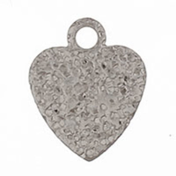 Metal 7mm heart sparkle silver 100pcs