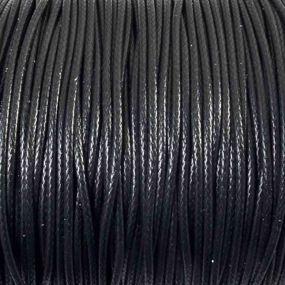 Cord 1.5mm rnd woven black 80+metres