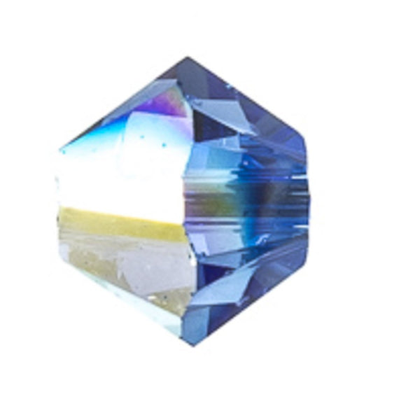 Austrian Crystals 4mm 5328 sapphire AB 40pcs