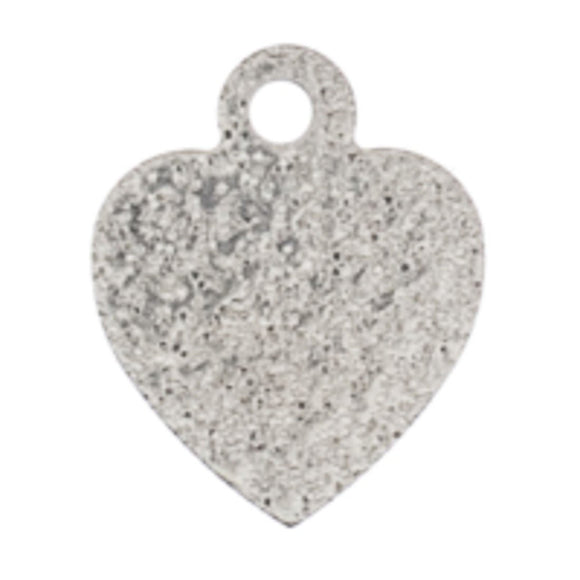 Metal 12mm heart sparkle silver 100pcs
