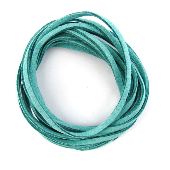 Faux suede 3mm flat turquoise 2 metres