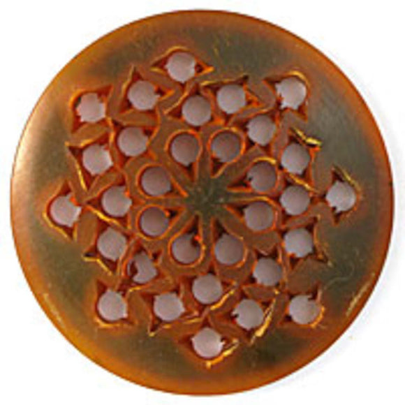 horn 50x5 disc flower amber 2pc