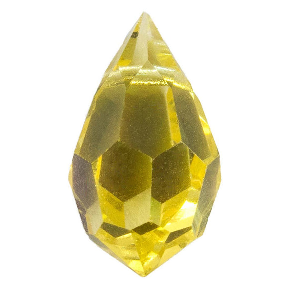 Cz 9x15mm faceted drop jonquil AB 2p