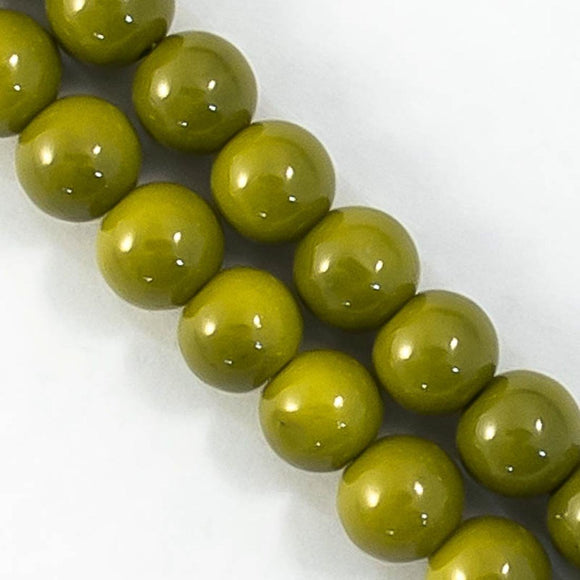 Cg 10mm rnd enameled glass olive 42+p