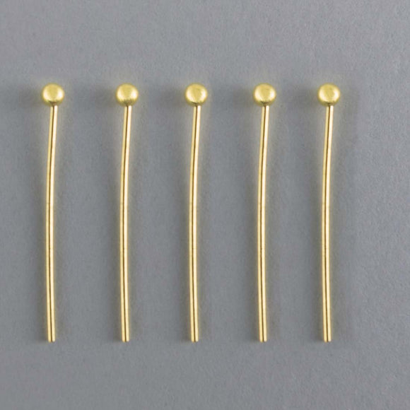 Metal 20mm head pin dot end gold 180+p