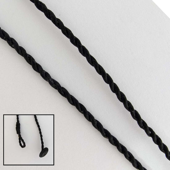 Cord 1.5mm twisted necklace 45cm blk 2pc
