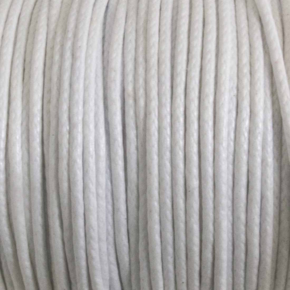 cord .77mm waxed cotton white 25 mtrs