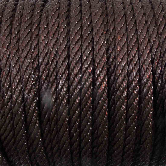Cord 3mm rnd shinny rope brown 100m