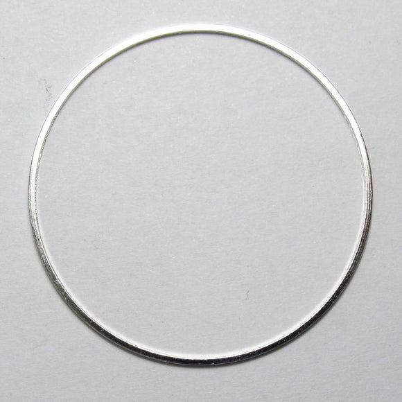 Metal 40mm rnd ring thin NF silver 50pcs