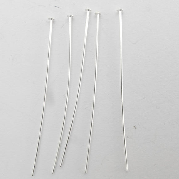 Metal 50mm head pin THICK NF sil 20p